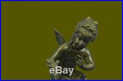 Sculpture children figurine bronze Hand Made fairy tale ornament garden Statue