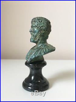 Septimius Severus Bust Statue (Green Bronze) Made in Europe (4.7in / 12 cm)