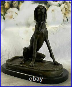 Signed Cail Bronze Foxhound Dog Sculpture Statue Hand Made Mrble Base Deal