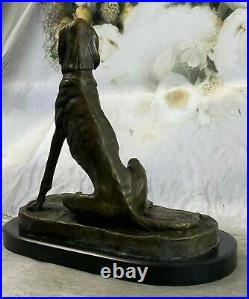 Signed Cail Bronze Foxhound Dog Sculpture Statue Hand Made Mrble Base Deal