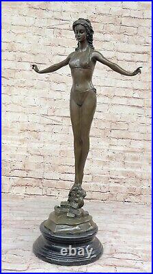 Signed Chiparus Bronze Statue Gorgeous Woman Diver on Rock Hand Made Artwork Signed Chiparus Bronze Statue Gorgeous Woman Diver on Rock Hand Made Artwork