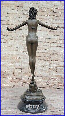 Signed Chiparus Bronze Statue Gorgeous Woman Diver on Rock Hand Made Artwork Signed Chiparus Bronze Statue Gorgeous Woman Diver on Rock Hand Made Artwork