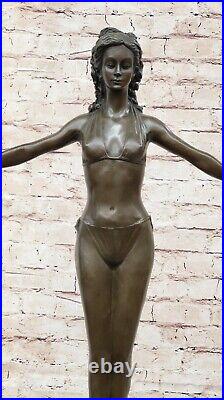 Signed Chiparus Bronze Statue Gorgeous Woman Diver on Rock Hand Made Artwork Signed Chiparus Bronze Statue Gorgeous Woman Diver on Rock Hand Made Artwork