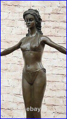 Signed Chiparus Bronze Statue Gorgeous Woman Diver on Rock Hand Made Artwork Signed Chiparus Bronze Statue Gorgeous Woman Diver on Rock Hand Made Artwork