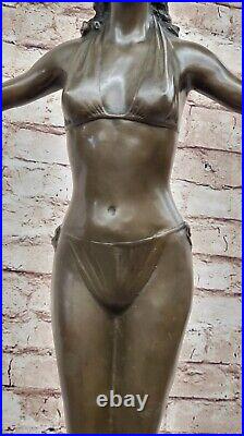 Signed Chiparus Bronze Statue Gorgeous Woman Diver on Rock Hand Made Artwork Signed Chiparus Bronze Statue Gorgeous Woman Diver on Rock Hand Made Artwork