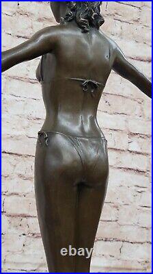 Signed Chiparus Bronze Statue Gorgeous Woman Diver on Rock Hand Made Artwork Signed Chiparus Bronze Statue Gorgeous Woman Diver on Rock Hand Made Artwork
