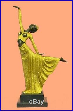 Signed D. H. Chiparus bronze statue, art deco dancer sculpture Hand Made Figure