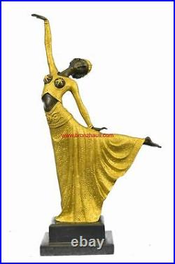 Signed D. H. Chiparus bronze statue, art deco dancer sculpture hand Made Figurine