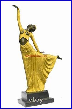Signed D. H. Chiparus bronze statue, art deco dancer sculpture hand Made Figurine