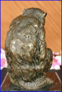 Signed Gorilla With Baby Monkey Animal Bronze Statue Art Deco Figure Hand Made LRG
