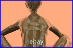Signed Gory Bronze Sculpture Art Deco Gymnast Nude Detailed Statue Sport Art