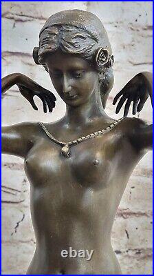 Signed HAND MADE, bronze statue kneeling girl sculpture New Necklace NUDE