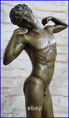 Signed Hand Made Nude David Bronze Sculpture Statue Hot cast Figurine