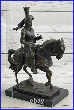 Signed Knight Warrior Bronze Statue By Milo Hand Made By Lost Wax Method Artwork