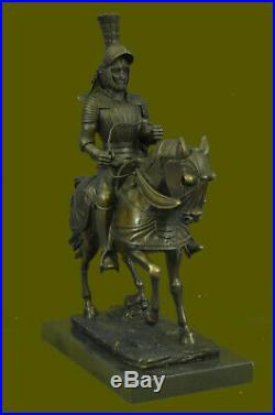 Signed Knight Warrior Bronze Statue By Milo Hand Made By Lost Wax Method Figure