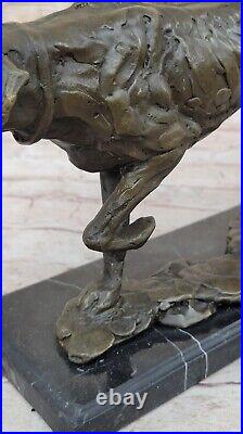 Signed Milo Bronze Foxhound Dog Sculpture Statue Hand Made Marble