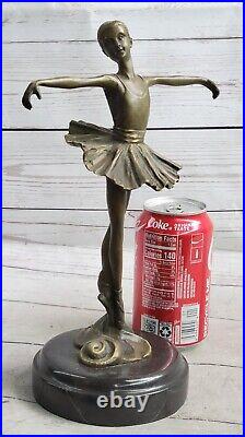 Signed Milo Bronze statue little ballerina Dancer Bronze sculpture Hand Made