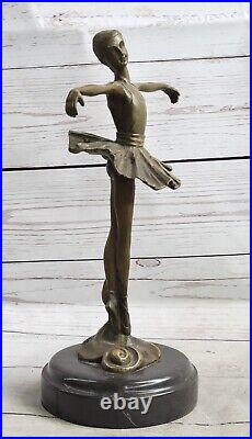 Signed Milo Bronze statue little ballerina Dancer Bronze sculpture Hand Made