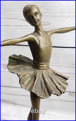 Signed Milo Bronze statue little ballerina Dancer Bronze sculpture Hand Made