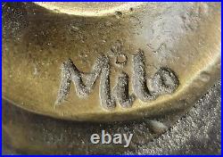 Signed Milo Bronze statue little ballerina Dancer Bronze sculpture Hand Made