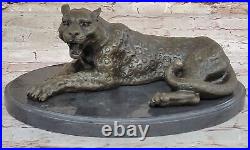 Signed Milo Jaguar Wildlife Animal on Marble Base Hand Made Bronze Statue Signed Milo Jaguar Wildlife Animal on Marble Base Hand Made Bronze Statue