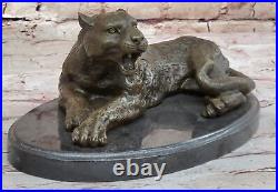 Signed Milo Jaguar Wildlife Animal on Marble Base Hand Made Bronze Statue Signed Milo Jaguar Wildlife Animal on Marble Base Hand Made Bronze Statue