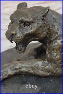 Signed Milo Jaguar Wildlife Animal on Marble Base Hand Made Bronze Statue Signed Milo Jaguar Wildlife Animal on Marble Base Hand Made Bronze Statue