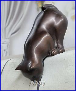 Signed Nardini Original Artwork Cat 100% Solid Brass Sculpture Statue