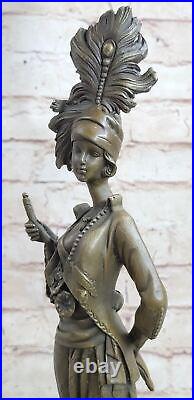 Signed Original Case 1920 Art Decor Style Women's Brass Sculpture Decor