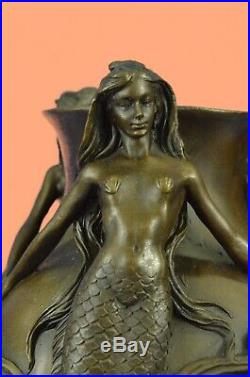 Signed Original MiloSexy Mermaids Bronze Vase Statue Made by Lost Wax Decor