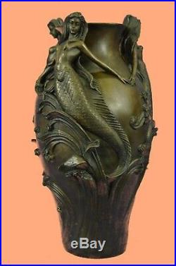 Signed Original MiloSexy Mermaids Bronze Vase Statue Made by Lost Wax Decor