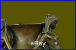 Signed Original MiloSexy Mermaids Bronze Vase Statue Made by Lost Wax Figure