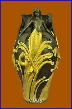 Signed Original MiloSexy Mermaids Bronze Vase Statue Made by Lost Wax Statue