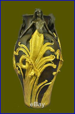 Signed Original MiloSexy Mermaids Vase Made by Lost Wax Sculpture Statue BB
