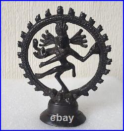 Small 19th Century Indian Antique NATARAJA SHIVA Dancing Cast Bronze Figure VGC