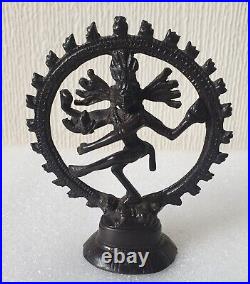Small 19th Century Indian Antique NATARAJA SHIVA Dancing Cast Bronze Figure VGC