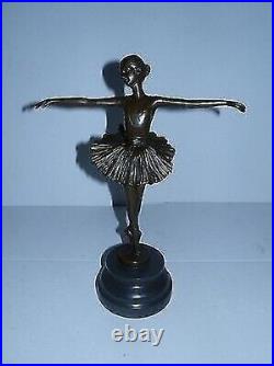 Statue IN Bronze Ballerina Dancing Classic With Base IN Marble Gift Idea