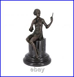 Statue IN Bronze Base Marble Black Decoration Gift Dancing Classic