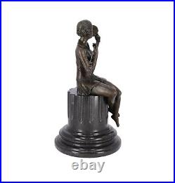 Statue IN Bronze Base Marble Black Decoration Gift Dancing Classic