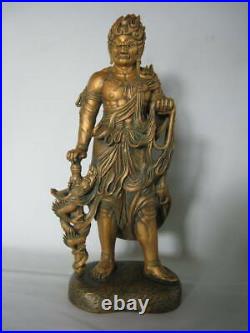 Statue Of Fudo Myo-Oh Made Of Matsuhisa Sohrin Bronze hand-colored with gold