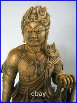 Statue Of Fudo Myo-Oh Made Of Matsuhisa Sohrin Bronze hand-colored with gold