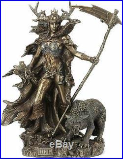 Statue of Hel Norse Goddess of the Underworld Made from Bronzed Resin