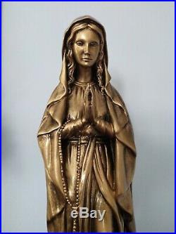 Statue of Madonna of Lourdes cm 56 in Resin Decoration Bronze Made in Italy