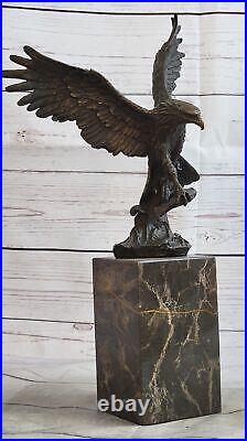 The Almighty Bronze Sculpture of Eagle Catching Fish Hand Made Figurine Sale