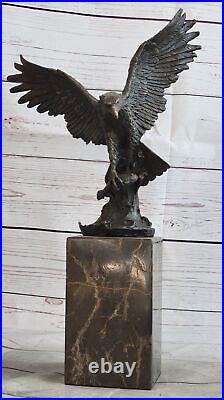 The Almighty Bronze Sculpture of Eagle Catching Fish Hand Made Figurine Sale