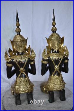 Thepphanom Made of Bronze with gold finish statue Size 9 x 10 x 29H