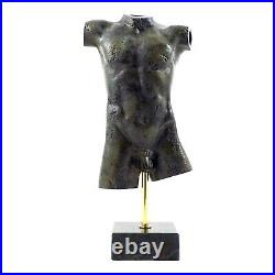 Torso Naked Male Body Statue Sculpture Museum Genuine Bronze Metal Art