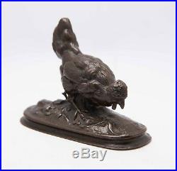 Unsigned Antique Small Statue of a Chicken Finely made of Bronze
