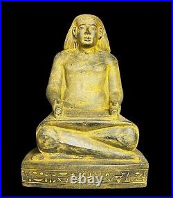 Very Large Ancient Egyptian scribe hand made altar statue