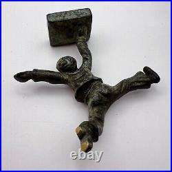 Vintage 1950s Bronze Brass Tumbler Figure Statue Hand Carved Made In Germany Vintage 1950s Bronze Brass Tumbler Figure Statue Hand Carved Made In Germany